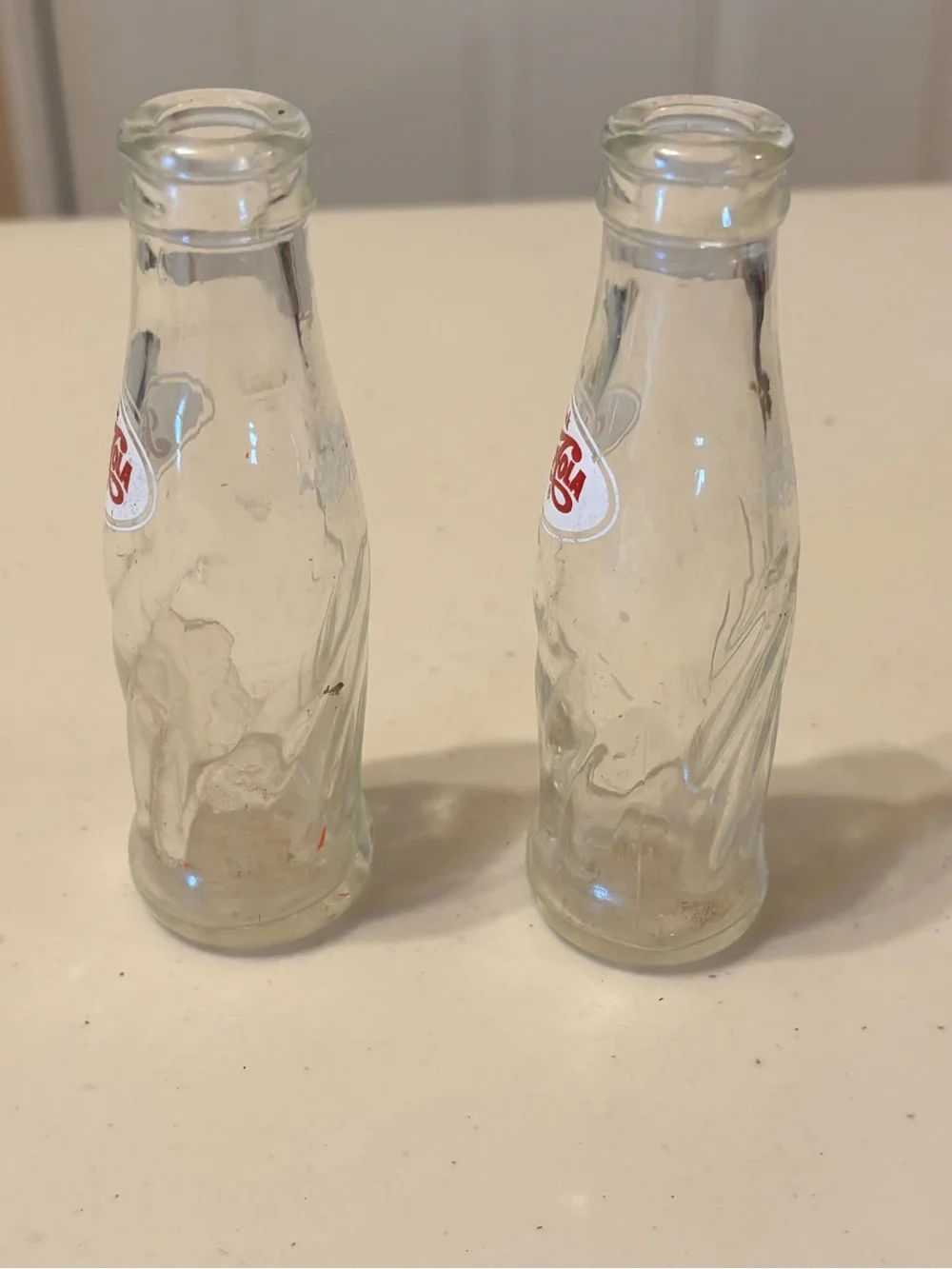 Pepsi-Cola Clear Glass Mini Bottle Set - Red Logo